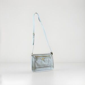 Tignanello Leather Crossbody Powder Blue/ Gray Purse With Organizer